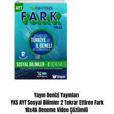 Yayın Denizi Yayınları  Yks Ayt Sosyal Bilimler 2 Tekrar Ettiren Fark 10X46 Deneme Video Çözümlü