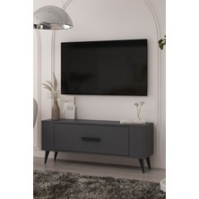Cantek Dizayn TV1338CT RETRO-128 Tv Sehpası Antrasit-Siyah