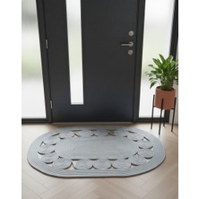 Mtg Jüt Tasarım El Emeği Doğal Jüt Kordon Halattan Açık Gri Salyangoz Model Paspas/Kapı Önü/Lavabo Önü/Banyo Paspası