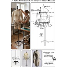 36 Beden Tam Profesyonel Kollu Yüksek Kalite Yarım Bacak Prova Mankeni Terzi Mankeni