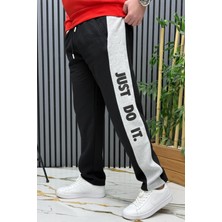 Wafrazon Erkek 2 Iplik Şardonlu  Just Baskılı Baggy Eşofman Altı