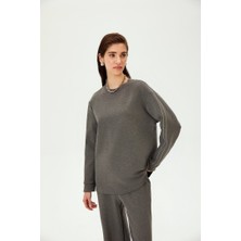 Allyco Parlak Taşlı Oversize Sweatshirt
