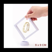 Tg Tek-İş Global 9x9 cm Standlı 3D Takı Koleksiyon Saklama Kutusu – Şeffaf Film Çerçevesi | Ziynet, Hatıra, Madalya Sergileme