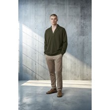 Black Steel V Yaka Sweatshirt