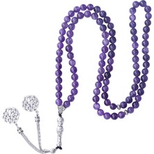 Bütüncül Şifa Ametist Doğal Taş Tesbih 99'lu