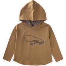 Cigit Kapşonlu Uzun Kollu T-Shırt 2-10 Yaş Olive