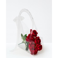 Sevgilinize Arkadaşınıza Özel Şeffaf Yapay Gül Çantası