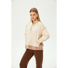Allyco Fermuarlı Yüksek Yaka Sweatshirt