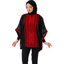 Zaytoon Bol Kollu Nakışlı Oversize Kap Banşo Kadın Kabı Freesiz C100051