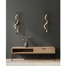 Acrolite Modern Dekoratif Hortumled Duvar Aplik (Salon,Koridor,Yatak Odası) Siyah 60CM 3000K