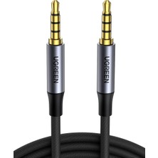 Ugreen 3.5mm Hi-Fi Streo Trrs Jack Aux Örgülü Ses ve Mikrofon Kablosu Siyah 1m, 10648