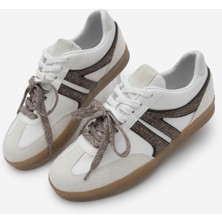 Marjin Kadın Sneaker Retro Çift Bağcıklı Spor Ayakkabı Forden Kahve