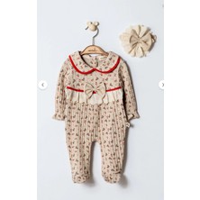 Miniborn Çiçek Baskılı Roba Kız Bebek Tulum