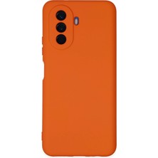 Techmrt Newface Huawei Nova Y70 Kılıf Nano Içi Kadife Silikon - Turuncu