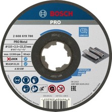 Bosch Pro 115X2,5 mm X-Lock Metal Kesme Taşı Düz 2608619780