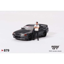 Mini Gt 164 Nissan Skyline Gt-R (R32) Gunmetal W Matsuda Figure Tsugio Matsuda Collection MGT00869