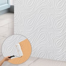 Tink Kendinden Yapışkanlı 3D Duvar Paneli Boyanabilir Dekota 60X60 cm Dalga Desenli (4 Adet)