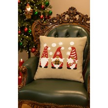 Goveform 45X45 cm Nakışlı Kalın Kumaş Yeni Yıl Temalı 2'li Kırlent Kılıfı – YENIYIL2026 – Dekoratif Yastık Kılıfı