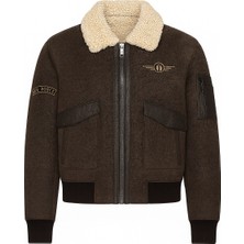 Moda Erkek Regular Fit Kalın Kürklü Yaka Pilot Mont – Kışlık