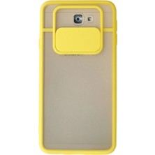 Techmrt Newface Samsung Galaxy J7 Prime Kılıf Palm Buzlu Kamera Sürgülü Silikon - Sarı