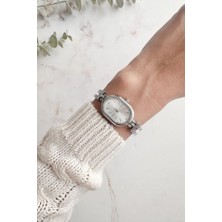 Oqqo Thalos Gri Kadran Gri Taşlı Kordon Kadın Kol Saati