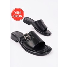 MARSHETTA Stella Model Taş Toka Detaylı Günlük Siyah Kadın Terlik