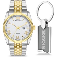 Erkek Kol Saati Metal Kişiye Özel Anahtarlıklı