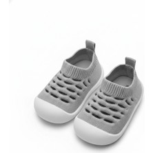 MARSHETTA Baby Ortopedik Yumuşak Kaymaz Tabanlı Nefes Alabilir Örgü Kumaş Gri Bebek Ilk Adım Ayakkabısı