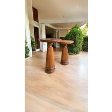 Wooden Coffee Table Ahşap 2’li Yan Sehpa Seti – Açık Ceviz Renk