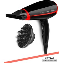 Özbience Güçlü 2400W Ultra Fön Makinesi, Hız ve Isı Ayarlı Difüzörlü, 11 mm Uç