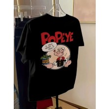 Etiler Collection Baskılı Oversize Bisiklet Yaka T-Shirt - Siyah
