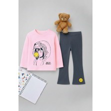 My Kids Wear Kız Çocuk Uzun Kollu Üst + Tayt – Okul & Kreş Rahat Takım 3-7 Yaş 12356