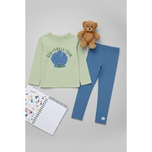 My Kids Wear Kız Çocuk Uzun Kollu Üst + Tayt – Okul & Kreş Rahat Takım 3-7 Yaş 12354