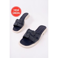 MARSHETTA Rox Model Günlük Kadın Lacivert Keten Terlik