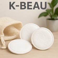 K-Beau Ekolojik Makyaj Temizleme Pedleri – Hassas Ciltler Için Tekrar Kullanılabilir Pamuk 3 Lü