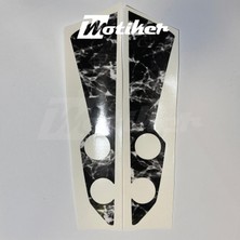 Motiker Cf Moto NK250 Ön Çamurluk Sağ Sol Beyaz Duman Renk Sticker Etiket Kaplama Modeli 2019-2024
