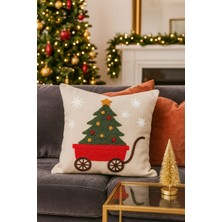 Goveform 45X45 cm Nakışlı Kalın Kumaş Yeni Yıl Temalı 2'li Kırlent Kılıfı – YENIYIL2026 – Dekoratif Yastık Kılıfı