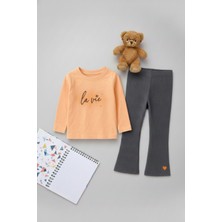 My Kids Wear Kız Çocuk Uzun Kollu Üst + Tayt – Okul & Kreş Rahat Takım 3-7 Yaş 12357