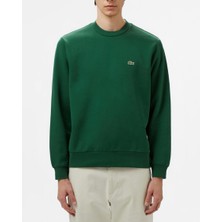Lacoste Erkek Standart Fit Bisiklet Yaka Yeşil Sweatshirt