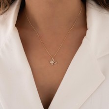 Hakan Mücevherat Taşlı Kelebek 14 Ayar Altın Kolye