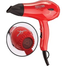 Özbience Kırmızı Renkli Profesyonel Fön Makinesi, Güçlü ve Hızlı Kurulama