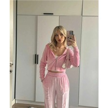 İsra Ayyıldız Moonstar Collection Juicy Coutre Kabartmalı Taşlı Kadife Eşofman Takımı