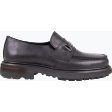 HC MEN CLASSIC Erkek Loafer Ayakkabı Yüksek Eva Taban Hakiki Deri Tokalı Konforlu Siyah