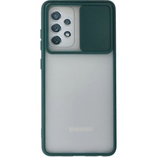 Techmrt Newface Samsung Galaxy A52 Kılıf Palm Buzlu Kamera Sürgülü Silikon - Yeşil