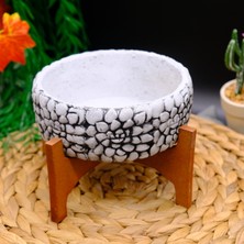 BGG Gül Motifli Orta Boy  Dekoratif Beton Saksı