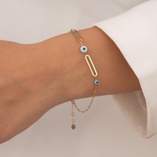 Hakan Mücevherat Nazar Boncuklu 14 Ayar Altın Bileklik