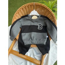 bebexy Best Yazılı Alt Üst Takım Gri-Siyah