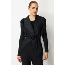 Ekol Beli Kuşaklı Püskül Detaylı Ceket 5905