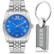 Erkek Kol Saati Metal Kişiye Özel Anahtarlıklı