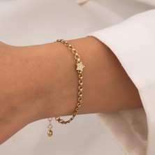 Hakan Mücevherat Taşlı Yıldız 14 Ayar Altın Bileklik